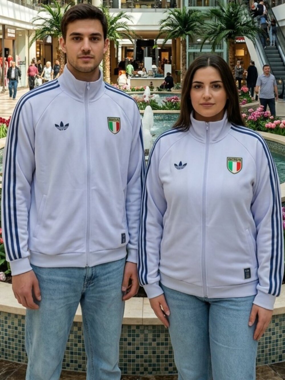 Adidas Unisex Italy FIGC OG Track Jacket JY9630 Aero Blue Gray M-XL W-2XL